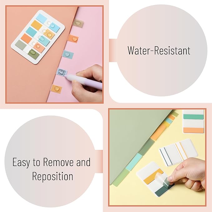 Mr. Pen- Sticky Index Tabs, 500 Pcs, 21 Sets, Colorful Sticky Tabs for Notebooks, Page Markers, Page Tabs for Binders, Page Tabs Sticky Tabs for Books, Notebook Tabs, Book Sticky Tabs for Notebooks