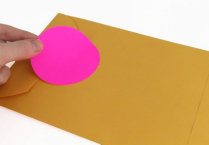 ChromaLabel 3 Inch Circle Sticker Labels, High Visibility Round Colored Stickers, Permanent Stickers - 500 Sticky Dots per Roll, Fluorescent Pink Label Stickers