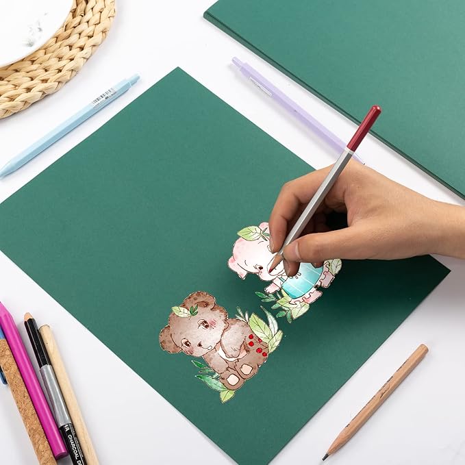 30 sheets Cardstock Paper 8 1/2 x 11 Inches for Crafts and Invitations (Dark Green)