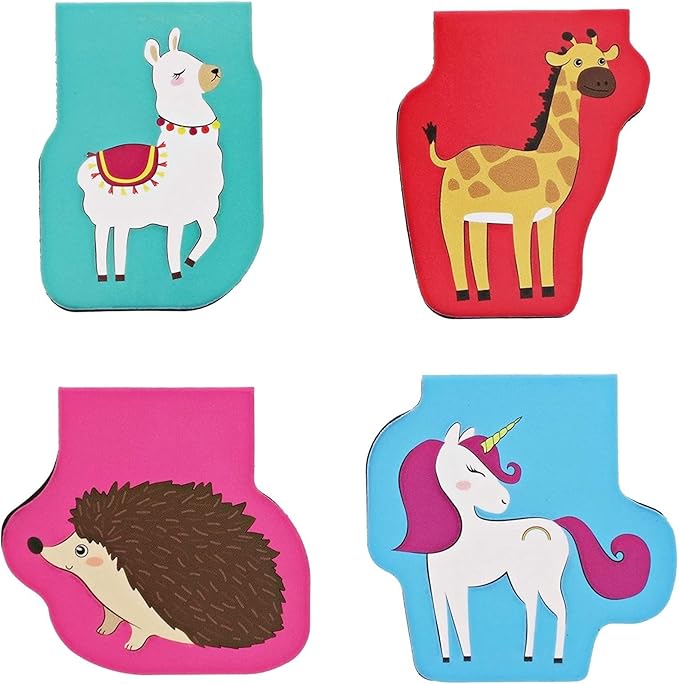 Bright Creations 50-Pack Mini Assorted Colorful Animal Magnetic Bookmarks, Bulk Magnet Set, Page Clip Markers for Kids, Reading, Bookclub, School Book Fairs (10 Designs, 1.7x1.7 in)