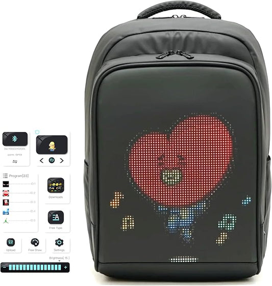 LED Backpack, LED Bag, LED Backpack with Programmable Screen, Carry-On Backpack, Digital Backpack, LED Bookbag, Video Backpack, laptop Backpack for women and men, Motorcycle Backpack