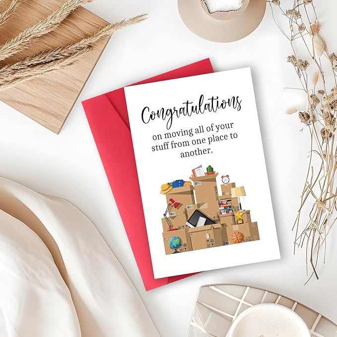 Funny Housewarming Card, Congrats New House Card for Friends, New Home Card for Women Men, Humorous Moving Away Card