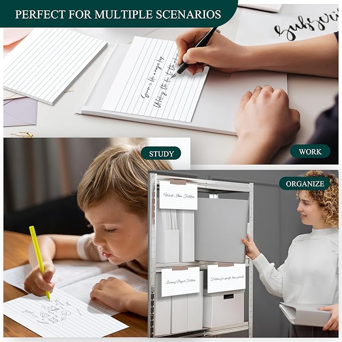 Index Cards 4x6 Lined Note Cards, 180 Count Flashcards for Studying, 4 x 6 Index Cards Ruled Flash Cards, Index Flashcards Lined on Front, Blank on Back, Ruled Notecards Bulk for School Office Home