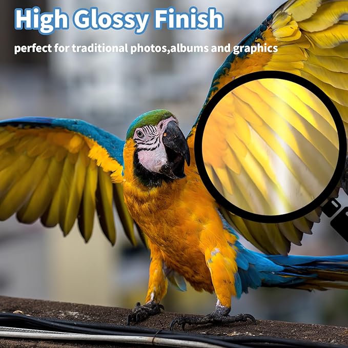 Glossy Photo Paper 8 x 10 inches, 30 Sheets Inkjet Photo Printer Paper, Instant Dry Picture Paper for DIY Chip Bag, Flyers, Cards, Calendars and Brochures(180gsm/48lb)