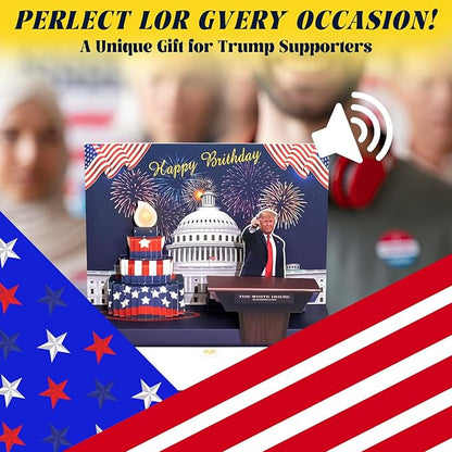 Pop Up Trump Birthday Card with Light & Sound - Greeting Card - Birthday - White House