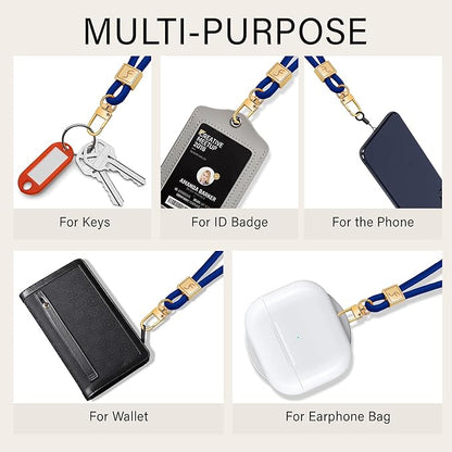 Fishent Keychain Wristlet lanyard, Cute Key Chain Holder, Upgraded Woven Wrist Lanyard for Keys, Wristlet Strap Keychain for Women Men Car Keys ID Badges Card Wallet Phone (Royal Blue)