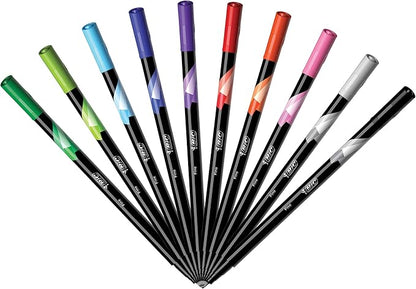 BIC Intensity Fineliner Marker Pens, Fine Point (0.4 mm), Assorted Colors (Colors May Vary), 10-Count