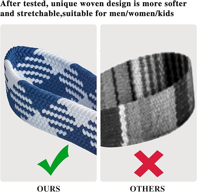 Fishent Stretchy Wristlet Keychain,Braided Cute Wrist Lanyards for Keys, Key Chain Holder for Women Men, Wrist Strap Keychain for Car Keys Phone Camera Wallet ID Badges Card (Blue-White)