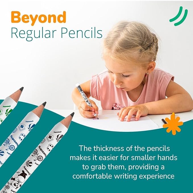 Channie's Extra Thick Kids Pencil Boxes for School Bulk - Easy-to-Hold Presharpened Jumbo Pencils for Preschoolers - Box of 30 Wood Pencils for School, Ideal for Classroom Prizes - White