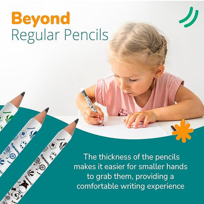 Channie's Extra Thick Kids Pencil Boxes for School Bulk - Easy-to-Hold Presharpened Jumbo Pencils for Preschoolers - Box of 30 Wood Pencils for School, Ideal for Classroom Prizes - White