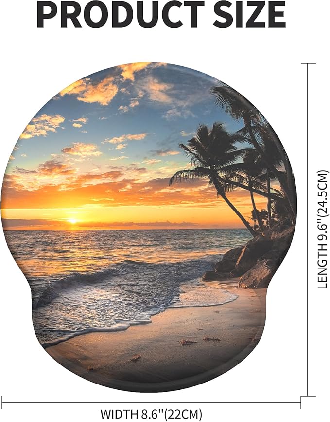 eulps Mouse Pad with Wrist Rest, Comfortable Computer Mousepad with Gel Wrist Support Smooth Surface and Non-Slip PU Base for Pain Relief, Laptop, Office & Home (Sunset)