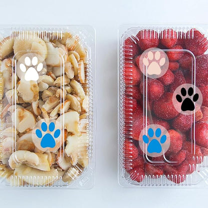 Paw Print Stickers, 1.5" Clear Round Bear Paw Stickers (500 PCS, Blue)