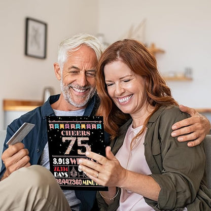 75th Birthday Card, 75th Birthday Decorations Women, 75th Birthday Gifts for Mom, Back in 1950 Birthday Card, Rose Gold