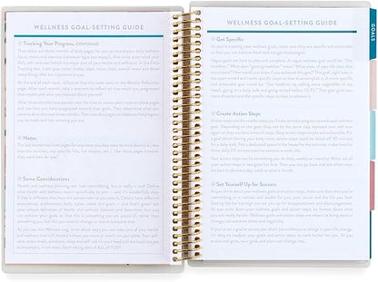Erin Condren Coiled A5 Daily Wellness Planner, Features 160 Pages of Thick, Bleed Resistant 80 Pound Paper Boost Productivity, Durable, Pretty, Cute, Stylize