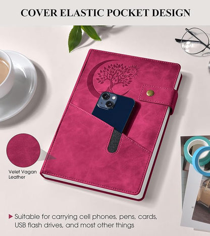 365 Page Thick Lined Journal Notebook for Men Women, B5 Large Leather Journals for Writing, Hardcover Notebooks for Work, School, Note Taking, Business, Travel Diary, College Ruled 7.6" x 10"