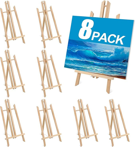 8PCS 17 Inch Desktop Easel, Party Easel, Wooden Easel - Versatile Tabletop Art Display Stand for Creative Projects and Events