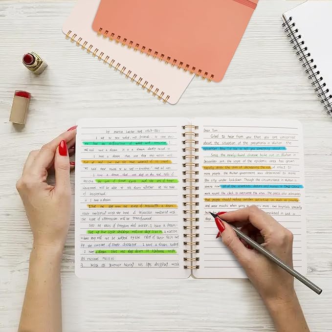 4 PCS Small Spiral Notebook 5x7, Spiral Journal Notebook, Notebooks for Work, Note Taking, School, Small Notebooks 5x7 with Strap, Cute Notebooks for Women 50 Sheets