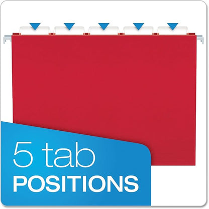 Pendaflex Recycled Hanging Folders, Letter Size, Assorted Colors, 1/5 Cut, 25/BX (81612)