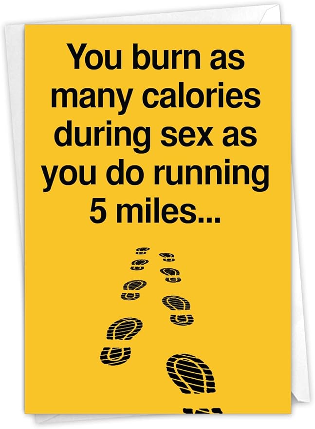 NobleWorks - Funny Happy Birthday Card with Envelope - Colorful Humor Card, Greeting Note - Five Miles 9994