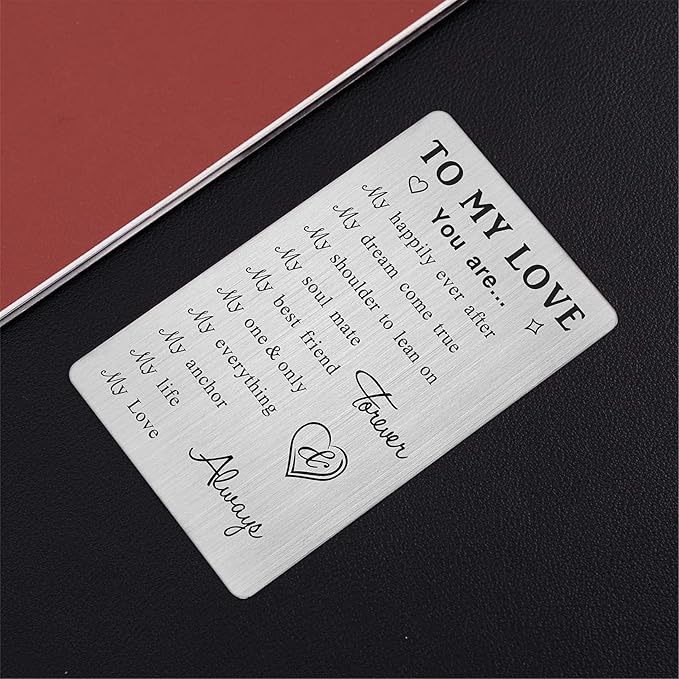 TANWIH To My Love Wallet Card Gifts, 10 Reasons Why I Love You, Romantic Anniversary Cards Gift for Her Him, Wedding Christmas Presents