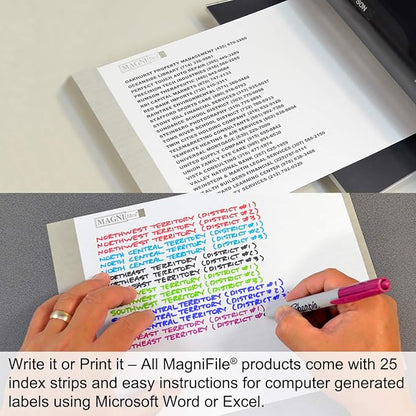 Ultimate Office MagniFile Hanging File Folders V Base Letter Size with 11 inch Magnified Indexes That Double The Size of Your File Titles to Find Files Fast. (Set of 10 Assorted)