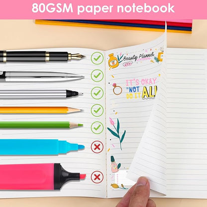 LABUK 40pcs Journals Bulk, A5 Kraft Lined Journaling Notebooks Bulk, Rainbow Composition Notebook, 12 Colors 60 Pages for Writing, School, Kids Gift