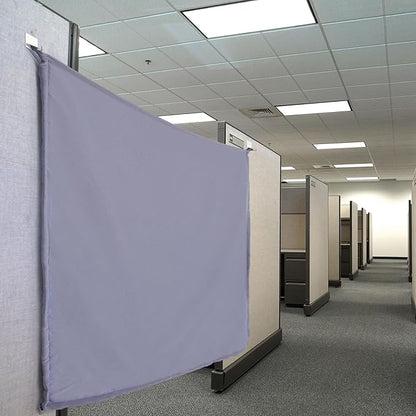 Pinkunn 40 x 48 Inch Office Cubicle Curtain with Stainless Steel Self Adhesive Hook Portable Privacy Door Partition Room Dividers Room Divider Office Divider for Office Cubicle(Gray)