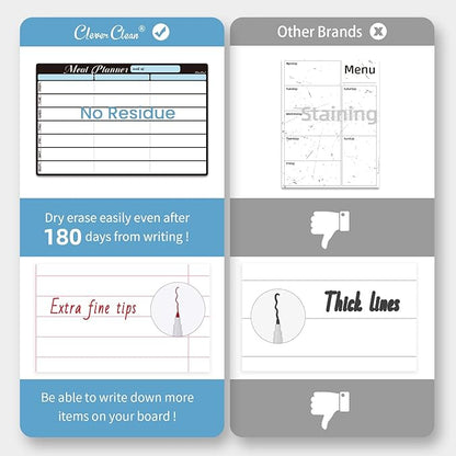 Magnetic Dry Erase Menu Board - 8.5"x13" Meal Planning Board for Fridge - 6.5"x8.5" List Board and 6 Extra Fine Point Markers Included - Shipped Flat