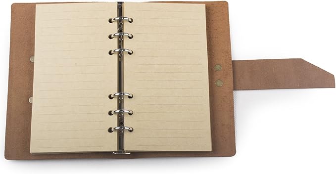 Ancicraft Refills Paper 6 Hole A6 3.75 X 6.75 Inches Lined Craft Paper for Loose Leaf Binder Notebook 100 Sheets / 200 Pages