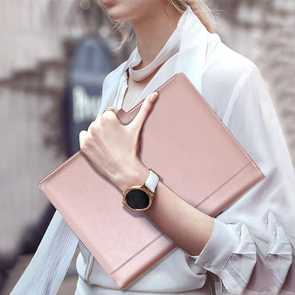 Toplive Portfolio 3 Ring Binder Padfolio Folder, Business Interview Resume Portfolio for Women Men A4/Letter Size Document Organizer with Clipboard Receipt Sleeve Card Holder, Rose Gold