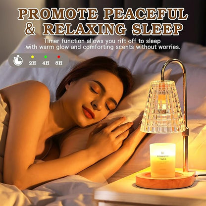 Candle Warmer Lamp with Timer, Glass Candle Lamp Warmer, Birthday Gifts for Women Mom Her, Dimmable Lamp Candle Warmer for Jar Candles, Adjustable Candle Light for Bedroom Decor, Living Room Decor