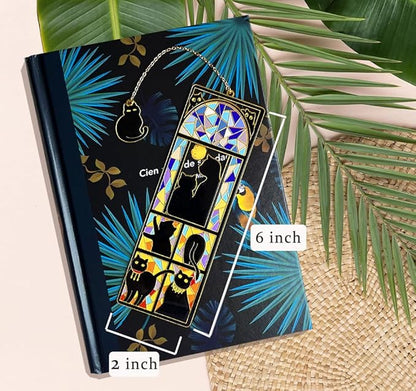 Metal Black Cat Bookmarks with Gift Box, Cat Pendent Book Markers for Book Lovers Bestfriend Cute Birthday Gifts Appreciation Gifts Mothers Day Teacher Student Gifts (Window cat)