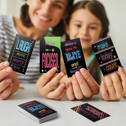 Jinei 300 Inspirational Affirmation Cards Positive Motivational Cards Small Mini Encouragement Quotes for Women Mother's Day Church(Geometric Style)