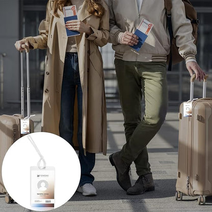 100 Pieces 10 Mil 2 1/2" x 4 1/4" Laminating Pouches with Slot Hole Printable Luggage Tags Clear Thermal Laminate Pouch Tags Kit Resealable for Work Permits Pass Cards Student ID Cards (100, 10 Mil)