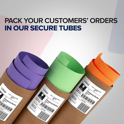 4" x 12" Reinforced Kraft Paper Mailing Tube, Pack of 1 Tube with 2 Caps – Secure USPS Approved Poster Tube – Cardboard Tube for Shipping and Storing Posters, Prints, Artwork, or Documents