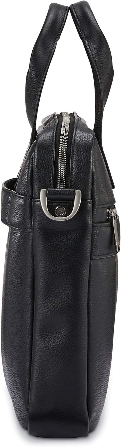 Samsonite Classic Leather Slim Brief, Black, One Size