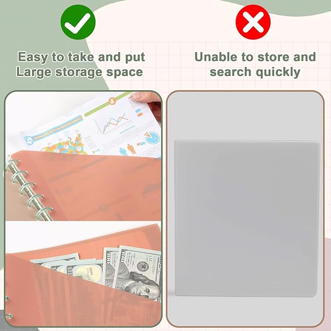 Boho 8 Tab Discbound Notebook Dividers with Pockets Letter Size Disc Planner Pocket 8.5 x 11 Plastic Disc Bound Binder Notebook Divider for School Office Subject Document Discbound System