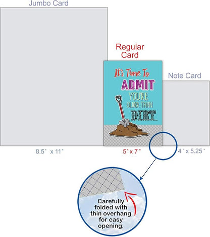 NobleWorks - Funny Happy Birthday Card with Envelope - Congrats Greeting Card for Elderly, Birthday Fun - Older than Dirt C6879BDG