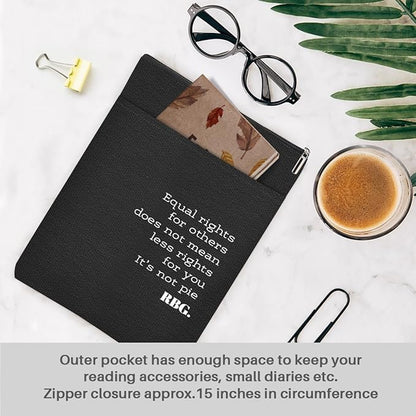 Book Themed Gifts Waterproof Book Sleeve Book Pouch Equality Rights Reading Gifts for Women Teacher Friend Book Covers for Paperbacks Book Accessories Book Protector with Zipper and Front Pocket