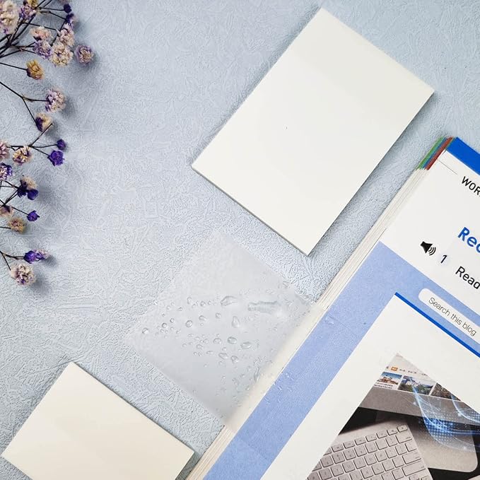 Transparent Sticky Notes 500 Sheets, 1.5 x 2 in Clear Sticky Notes, See Through Invisible Translucent Sticky Notes Waterproof Self-Stick Note Pads for School, Office (10 Packs)