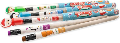 Holiday Smencils - HB #2 Patented Gourmet Scented Fun Pencils, 5 Count - Stocking Stuffer, Gifts for Kids, School Supplies, Party Favors, Classroom Rewards