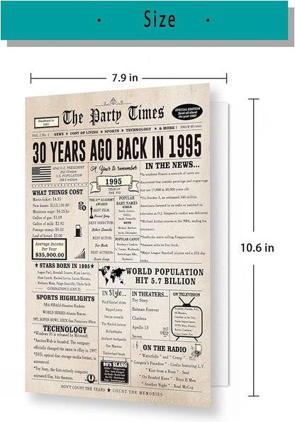 Huameigf Jumbo 30th Birthday Card Gifts for Daughter Son, Unique 30th Birthday Party Decorations for Women Men, Large 30 Years Old Bday Card for Him Her