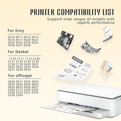 63 63XL 3830 4520 Printer Ink Cartridge for HP Black Ink 63 HP63XL for HP 63 XL Black Ink Cartridge High Yield Work for OfficeJet 3830 5255 5258 Envy 4520 4512 4513 4516 DeskJet 1112 1110 3630 Printer