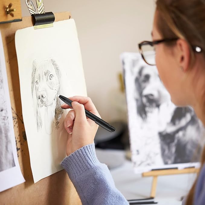 Eersida Retractable Eraser and Refill Mechanical 3.8 mm Pen Style Art Erasers for Artists Drawing Painting, Students Teacher Adult Office School Home(4 Packs)