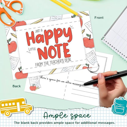 LOVEDMORE Happy Note from Teachers Desk Cards, Teacher Mail for Elementary Classroom Rewards to Students