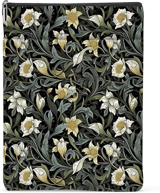 Botanical Book Sleeve, Classic Flower Book Covers for Paperbacks, Floral Book Pouch Book Protector, Book Lovers Gifts for Women Girls Niece, Book Accessories Book Club Gifts Christmas Birthday Gifts