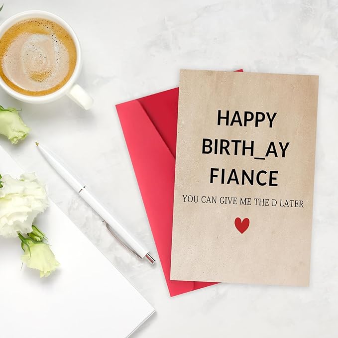 Funny Birthday Card for Fiance, Happy Fiance Birthday Gift for Him, Humor Bday Card for Husband to Be from Fiancee, Unique Birthday Decoration for Fiance