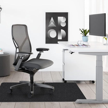 Sycoodeal Office Chair Mat for Hardwood Floor,Computer Gaming Chair Mat,Office Chair Mat for Tile Floor,Large Floor Protector Rug,Anti-Slip,Easy to Clean,Pure Black(48"x36")