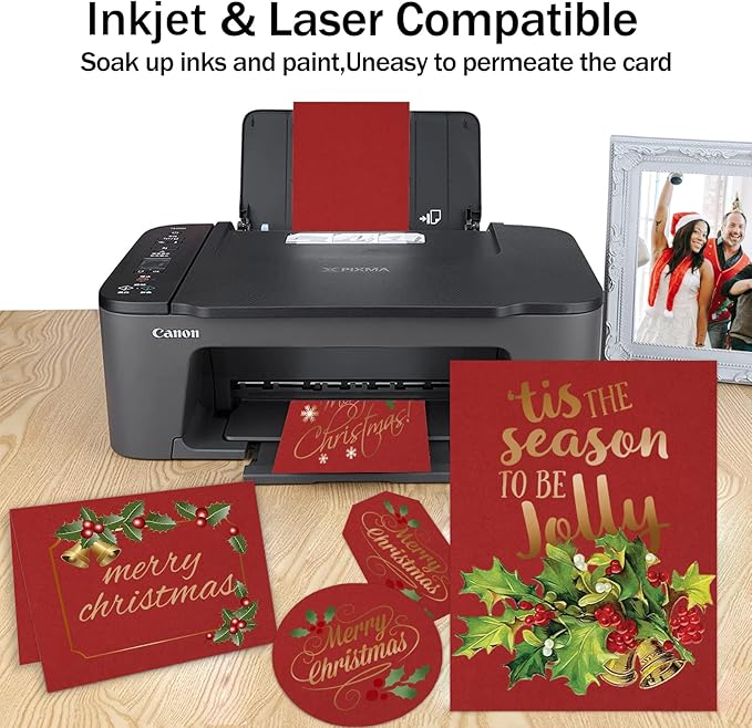 100 Sheets Dark Red Cardstock 8.5 x 11 Red Printer Paper, Goefun 80lb Card Stock Paper for Christmas, Valentines, Invitations and Craft