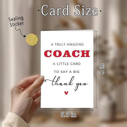 Thank You Coach Card, Coaches Appreciation Gifts for Men Women, Basketball Soccer Coach Retirement Birthday Gifts